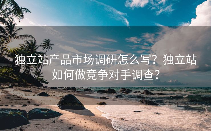 独立站产品市场调研怎么写？独立站如何做竞争对手调查？
