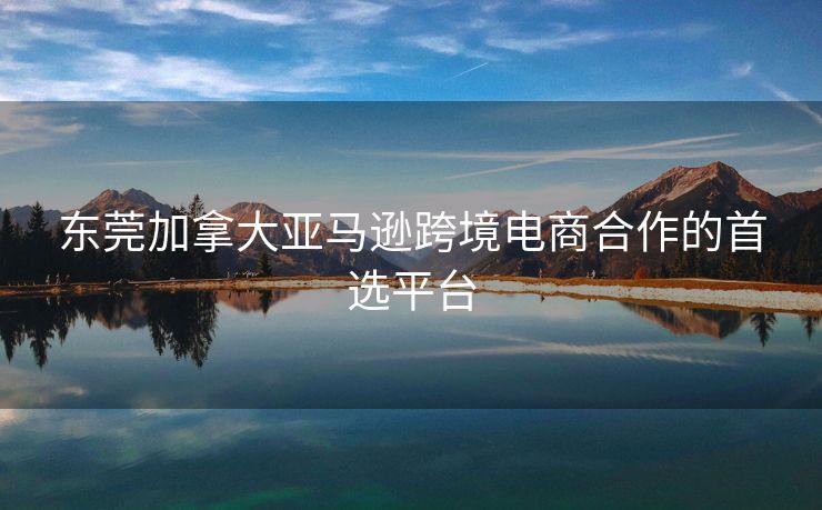 东莞加拿大亚马逊跨境电商合作的首选平台