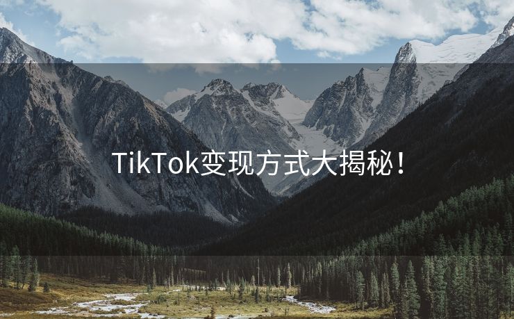 TikTok变现方式大揭秘！