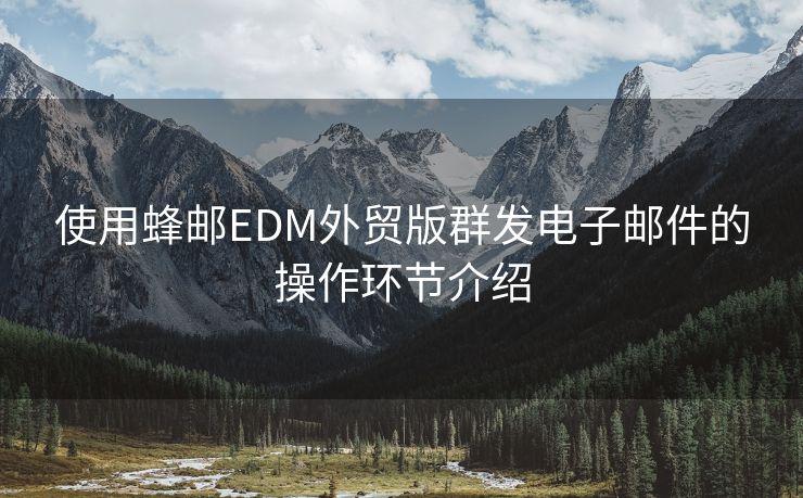 使用蜂邮EDM外贸版群发电子邮件的操作环节介绍