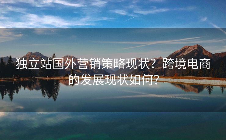 独立站国外营销策略现状？跨境电商的发展现状如何？