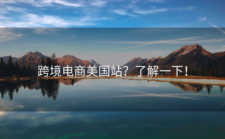 跨境电商美国站？了解一下！