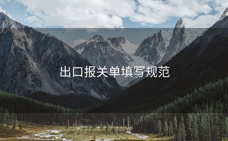 出口报关单填写规范