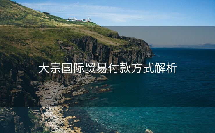 大宗国际贸易付款方式解析